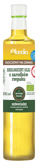Olandia olej z zarodków rzepaku uniwersalny tłoczony na zimno bio 500 ml