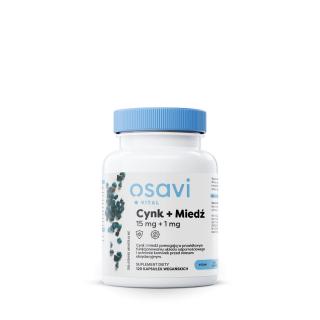 OSAVI Cynk + Miedź 15mg + 1mg 120 Kapsułek wegańskich