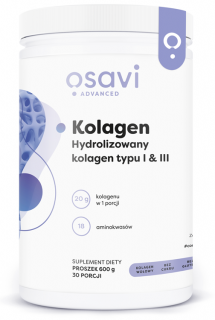 Osavi Kolagen Hydrolizowany Typu I  III proszek 600 g