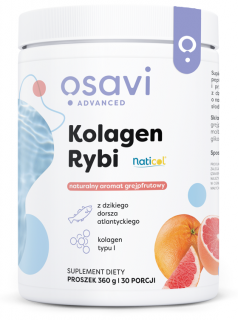 Osavi Kolagen Rybi NatiCol z Dzikiego Dorsza 360 g o smaku grejpfrutowym