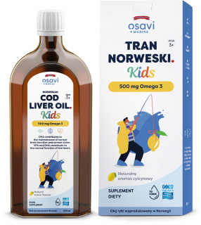 Osavi Tran Norweski Kids 500 mg Omega 3 500 ml o smaku cytrynowym