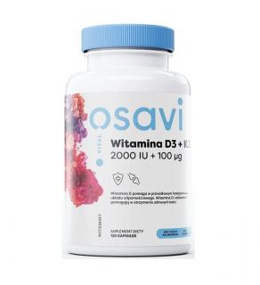 OSAVI Witamina D3 + K2 2000IU 120 Kapsułek żelowych