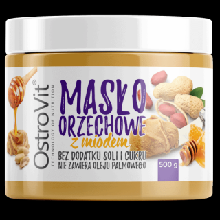 OSTROVIT Masło Orzechowe z Miodem 500g NUTVIT