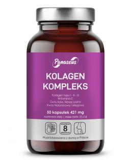 PANASEUS Kolagen Kompleks (Kolagenu typu I, II i III) 50 Kapsułek