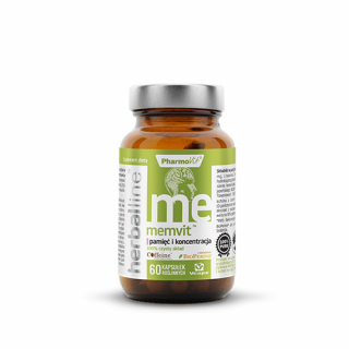 PHARMOVIT Herballine Memvit (Pamięć i koncentracja) 60 Kapsułek roślinnych