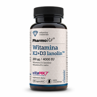 PHARMOVIT Witamina K2 + D3 Lanolin 60 Kapsułek