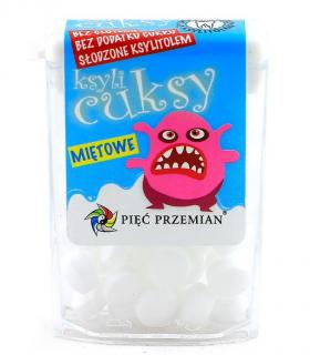 Pięć przemian cukierki z ksylitolu ksylicuksy o smaku miętowym bezglutenowe 13 g