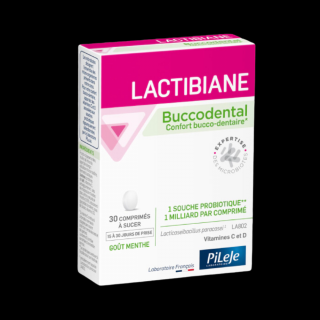 PiLeJe Lactibiane Buccodental (Probiotyk, Ochrona jamy ustnej, dziąseł i zębów) 30 Tabletek miętowych