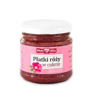 Polska róża płatki róży w cukrze 220 g