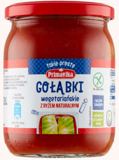 Primavika gołąbki wegańskie z ryżem i pieczarkami w sosie pomidorowym bezglutenowe 480 g