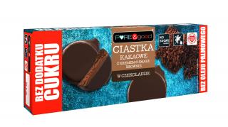 Puregood ciastka kakaowe z kremem o smaku brownie w czekoladzie deserowej bez dodatku cukrów 128 g