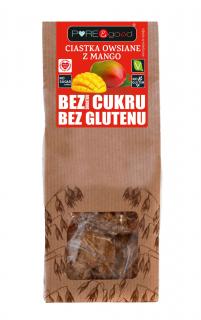 Puregood ciastka owsiane z mango bez dodatku cukrów bezglutenowe 150 g