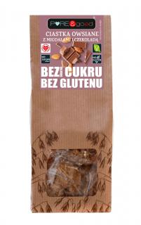 Puregood ciastka owsiane z migdałami i czekoladą bez dodatku cukrów bezglutenowe 150 g