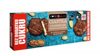 Puregood ciastka z karmelem i orzeszkami ziemnymi w czekoladzie mlecznej bez dodatku cukrów 128 g