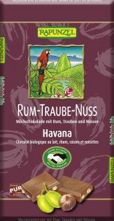 Rapunzel czekolada mleczna z rodzynkami, rumem i orzechami laskowymi fair trade bio 100 g