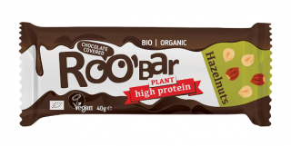 Roobar baton proteinowy z orzechami laskowymi w polewie z gorzkiej czekolady bezglutenowy bio 40 g