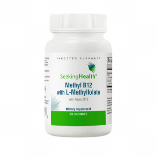 SEEKING HEALTH Active B12 z L-5-MTHF (Witamina B12 i Kwas Foliowy L-metylofolian wapnia, ) - 60 pastylek suplement diety
