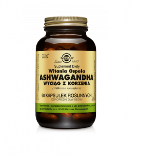 SOLGAR Ashwagandha Witania Ospała (Wyciąg z korzenia) 60 Kapsułek roślinnych