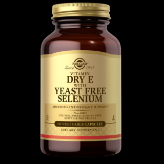 SOLGAR Dry Vitamin E with Yeast Free Selenium (100 kaps.)
