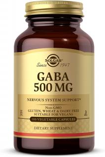 SOLGAR Gaba 500mg (Układ nerwowy) 100 Kapsułek wegetariańskich