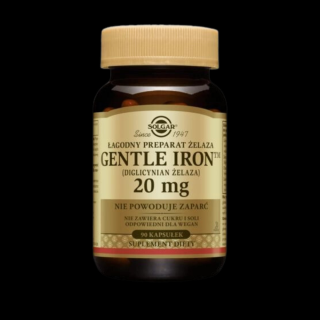 SOLGAR Gentle Iron (Żelazo)  20mg 90 Kapsułek wegetariańskich