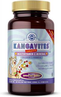 SOLGAR Kangavites Multivitamin  Mineral (Multiwitamina dla dzieci) 120 Tabletek do ssania