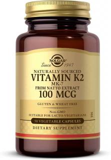 SOLGAR Naturally Sourced Vitamin K2 100mcg (Witamina K2) 50 Kapsułek wegetariańskich