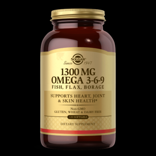 SOLGAR Omega 3-6-9 Fish, Flax, Borage (120 kaps.)