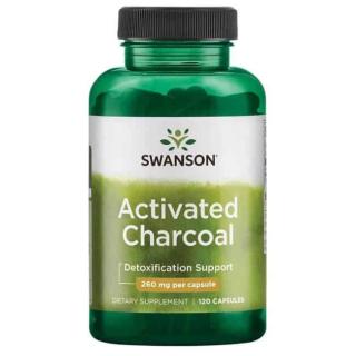 SWANSON Activated Charcoal (Węgiel aktywny, Reguluje trawienie) 120 Kapsułek