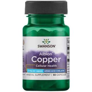 SWANSON Albion Chelated Copper (Miedź chelatowana) 60 Kapsułek