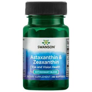 SWANSON Astaxanthin  Zeaxanthin (Wsparcie wzorku i pracy mózgu) 60 Kapsułek żelowych