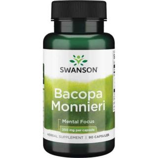 SWANSON Bacopa Monnieri 250mg (Wsparcie Pamięci i Pracy Mózgu) 90 Kapsułek