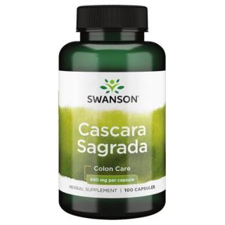 SWANSON Cascara Sagrada 450mg (Regularne wsparcie ruchu jelit) 100 Kapsułek