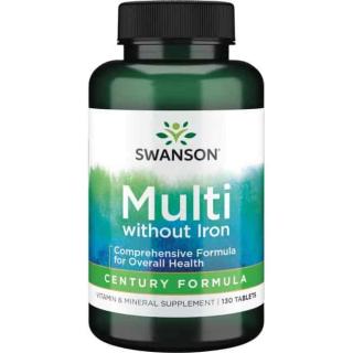 SWANSON Century Formula Multi without Iron (Multiwitamina bez Żelaza) 130 Tabletek