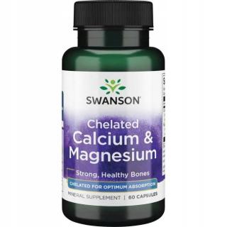 SWANSON Chelated Calcium  Magnesium (Wapń i magnez chelatowany) 60 Kapsułek