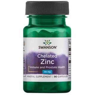 SWANSON Chelated Zinc (Cynk chelatowany) 90 Kapsułek