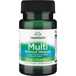 SWANSON Daily Multi-Vitamin without Minerals (Multiwitamina) 30 Kapsułek wegetariańskich