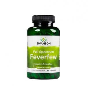 SWANSON Feverfew 380mg (Złocień maruna, Na odprężenie) 100 Kapsułek