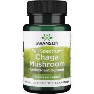 SWANSON Full Spectrum Chaga Mushroom (Grzyb Chaga, Wsparcie odporności) 60 Kapsułek