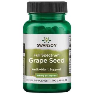 SWANSON Grape Seed (Pestki winogron, Antyoksydant) 100 Kapsułek