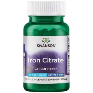 SWANSON Iron Citrate 60 Kapsułek wegetariańskich