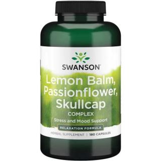 SWANSON Lemon Balm, Passionflower  Skullcap complex (180 kaps.)