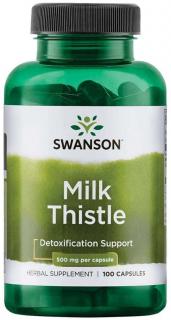 SWANSON Milk Thistle 500mg (Ostropest plamisty, Detoksykacja organizmu) 100 Kapsułek