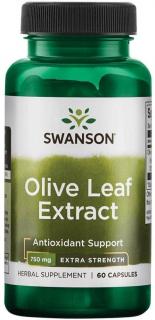 SWANSON Olive Leaf Extract (Ekstrakt z Liści Oliwnych) - 750mg Super Strength - 60 kaps