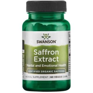 SWANSON Saffron Extract 2% Safranal (Szafran, Polepszenie nastroju) 60 Kapsułek wegetariańskich