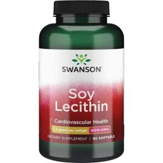 SWANSON Soy Lecithin Non-GMO (Układ krążenia) 90 Kapsułek żelowych