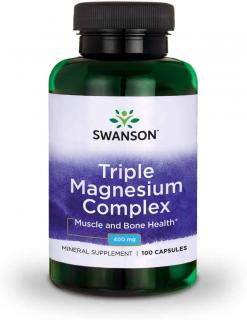 SWANSON Triple Magnesium Complex (Kompleks Magnezu) 400mg 100 kapsułek