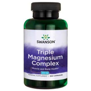 SWANSON Triple Magnesium Complex (Kompleks Magnezu), 400mg - 300 kapsułek