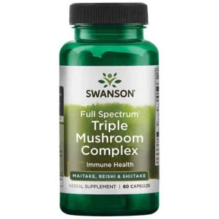 SWANSON Triple Mushroom Complex (Shiitake, Reishi Maitake) 60 Kapsułek