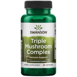 SWANSON Triple Mushroom Standardized Complex (Shiitake, Reishi Maitake) 60 Kapsułek